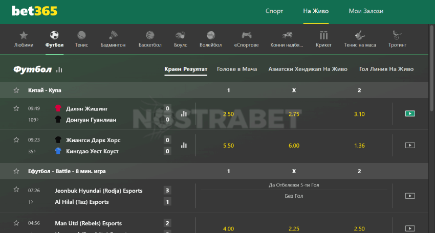 bet365 залози на живо мачове