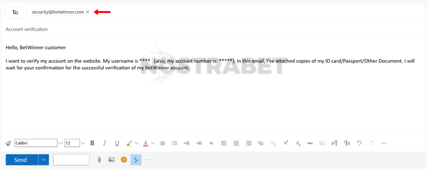 betwinner account verification email