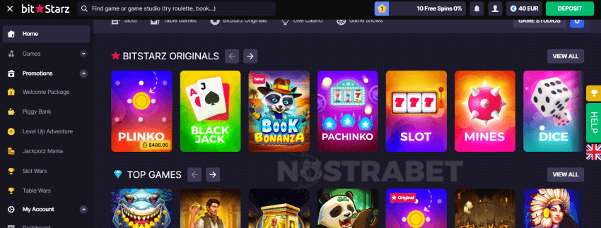 BitStarz Casino Website Deisgn