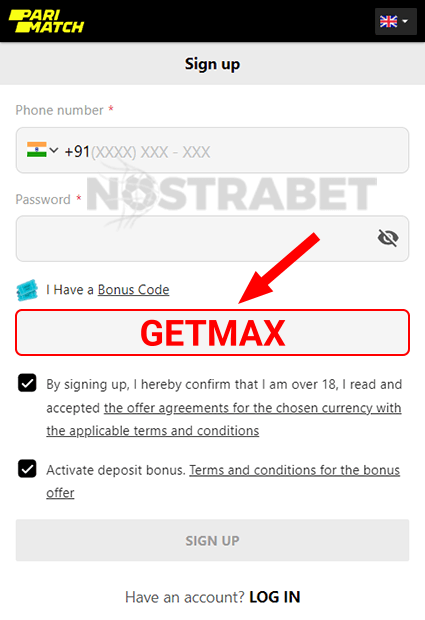 parimatch promo code enter india