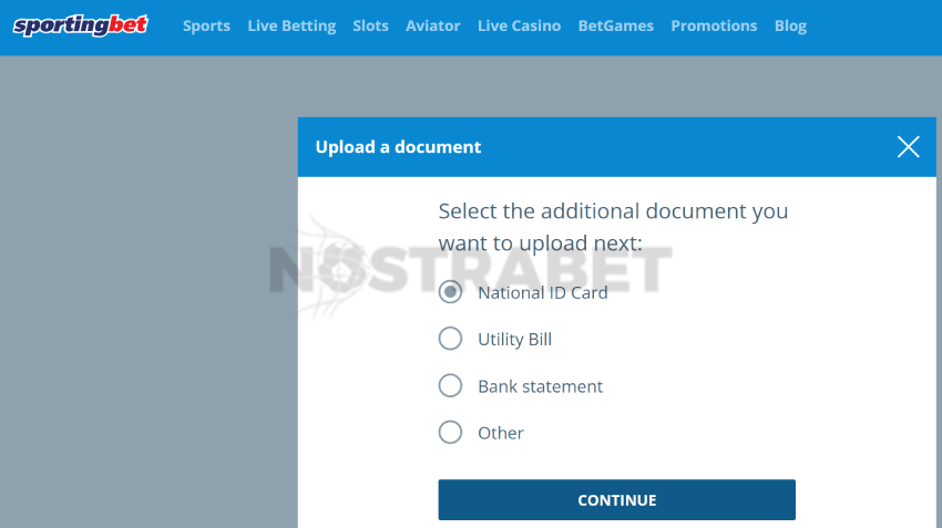 sportingbet verification