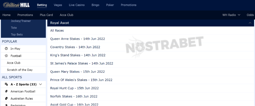 william hill royal ascot betting